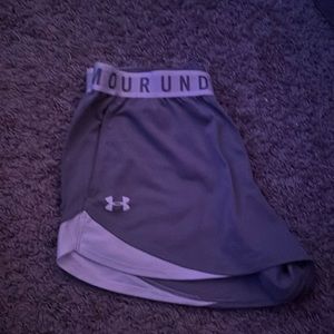 Grey underarmour athletic shorts
